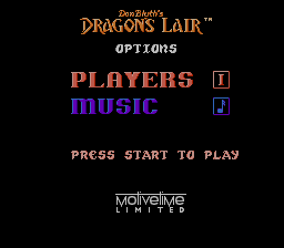 Dragons Lair (PAL) Title Screen